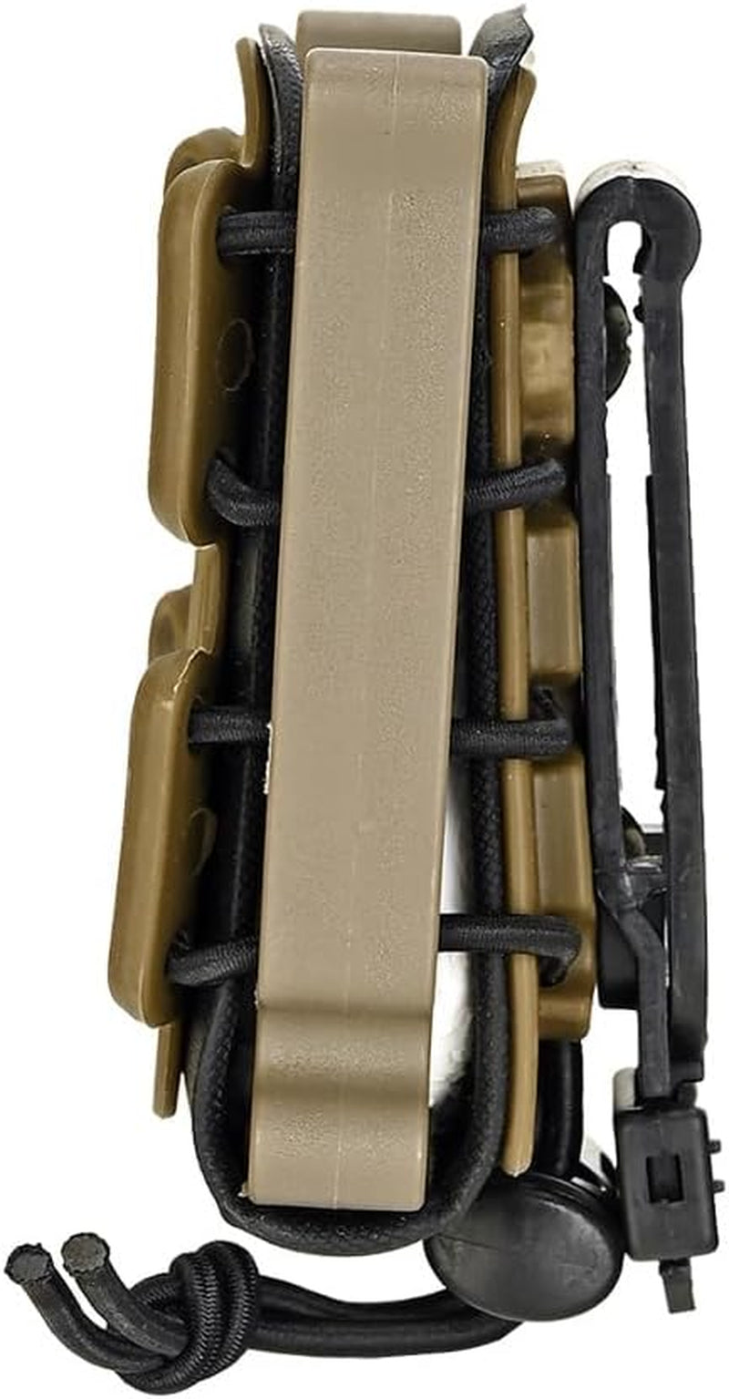 Pistol Mag Pouch 9Mm Softshell Magazine Holder Elastic Cord Retention Tactical Vest Mag Carrier Molle Clip Magazine Pouch