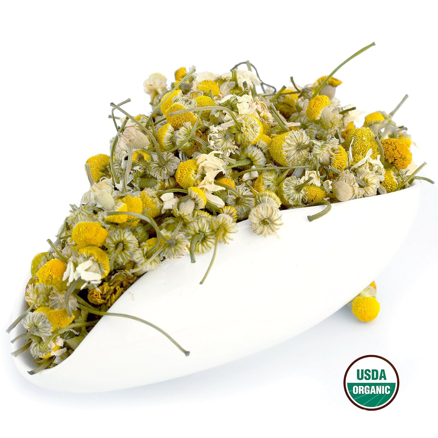 Chamomile Tea 1LB (16Oz) 100% CERTIFIED Organic (USDA Seal) Chamomile Flowers Herbal Tea (Matricaria Chamomilla) in 1 Lb Bulk Kraft BPA Free Resealable Bags from U.S. Wellness TLBH
