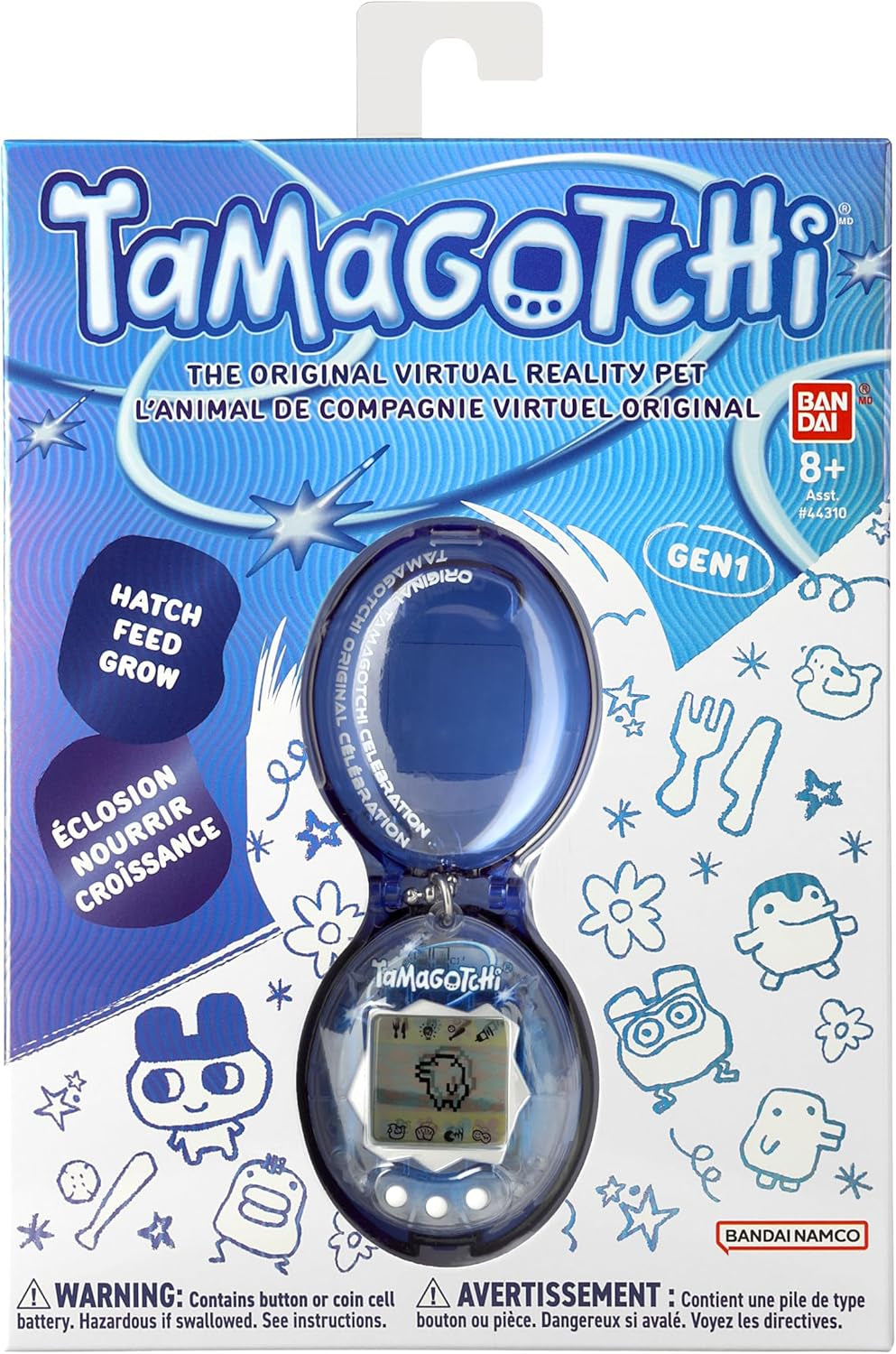 Bandai  Original Celebration Translucent Shell with Hard Case |  Original Cyber Pet 90S Adults and Kids Toy with Chain | Retro Virtual Pets Are Great Toys or Gifts for Ages 8+ BanUK