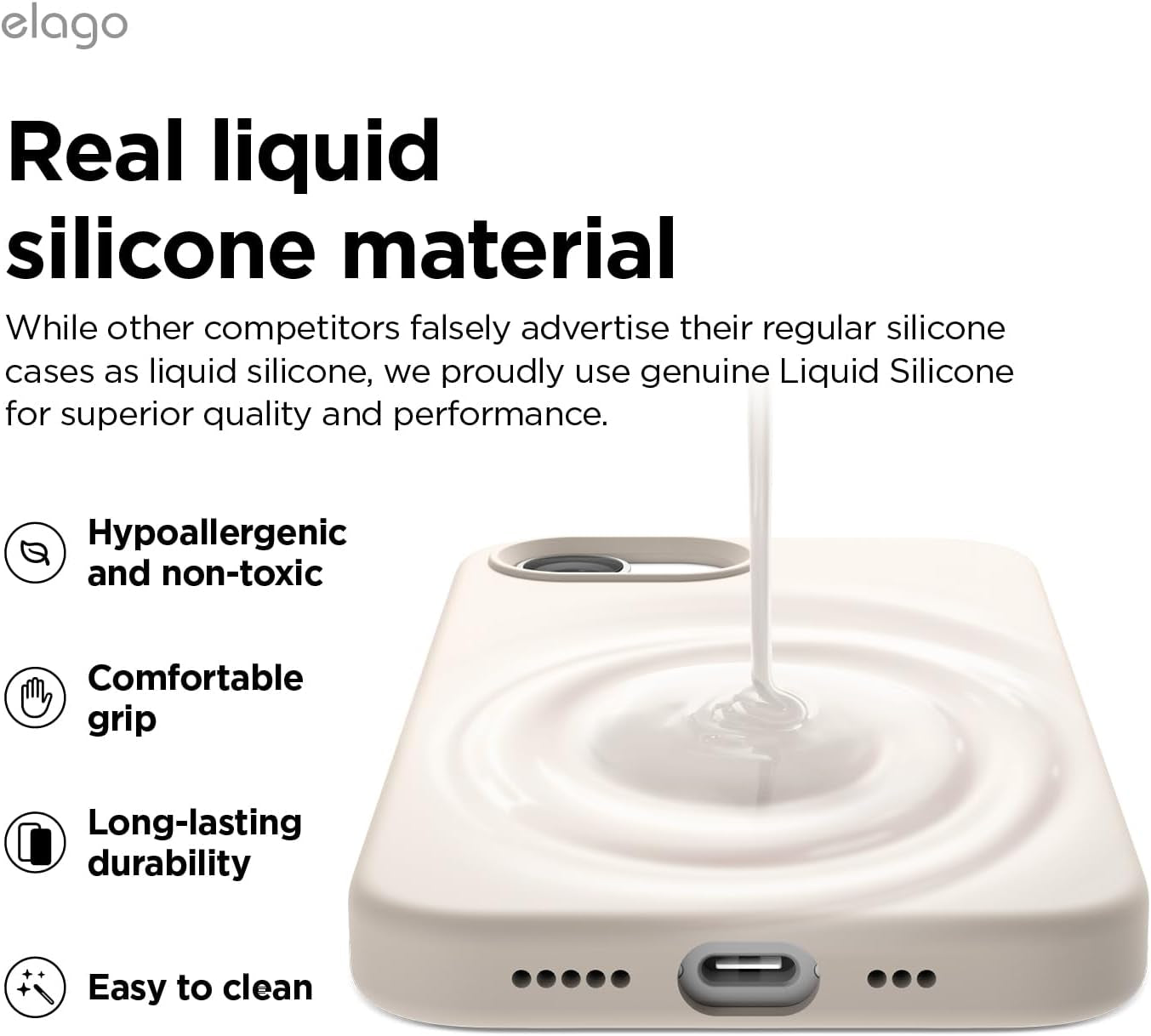 Magnetic Silicone Case Compatible with Iphone 16E Case Compatible with All Magsafe Accessories - Built-In Magnets, Soft Grip Silicone, Shockproof (Stone)