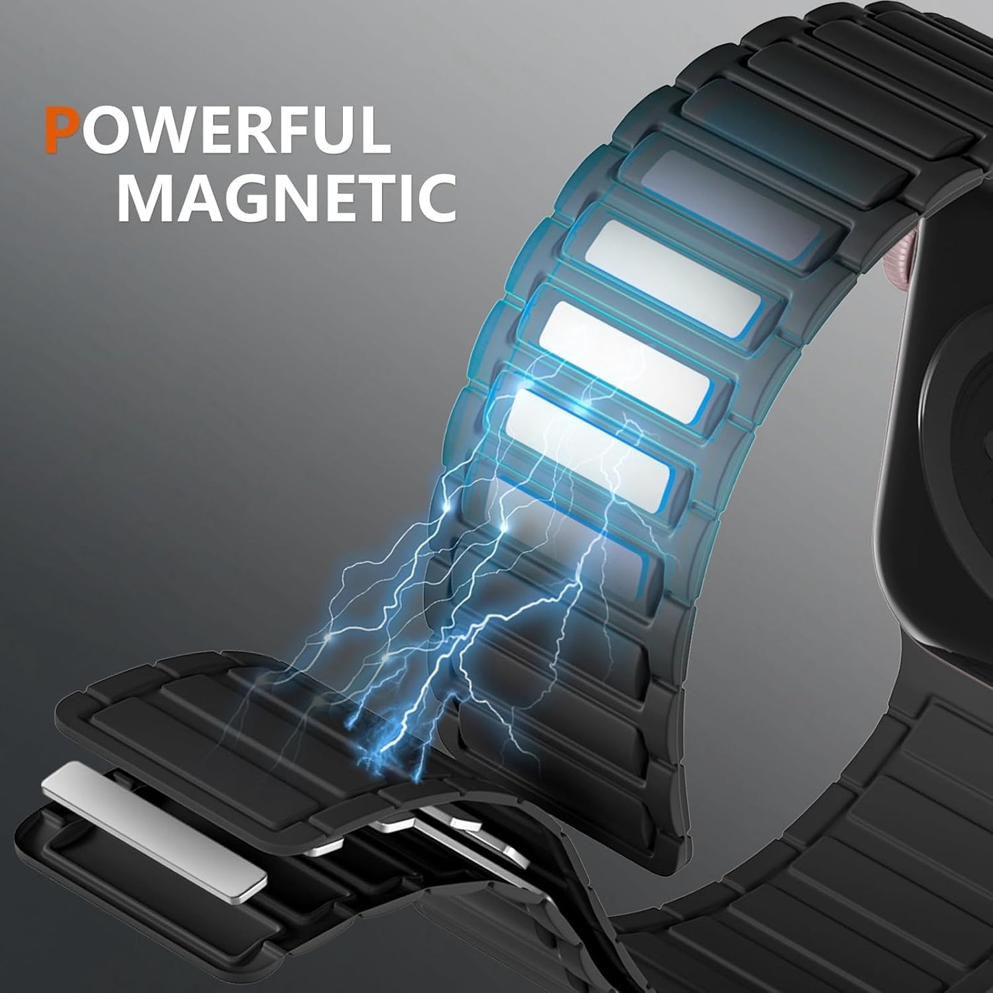 Magnetic Watch Band Compatible with Apple Watch 44Mm 45Mm 49Mm 46Mm 42Mm 41Mm 40Mm 38Mm Bands for Men Women Wrist Solo Loop, Sport Silicone Strap for Iwatch Series 10 9 8 7 6 5 4 3 SE 2Nd Ultra