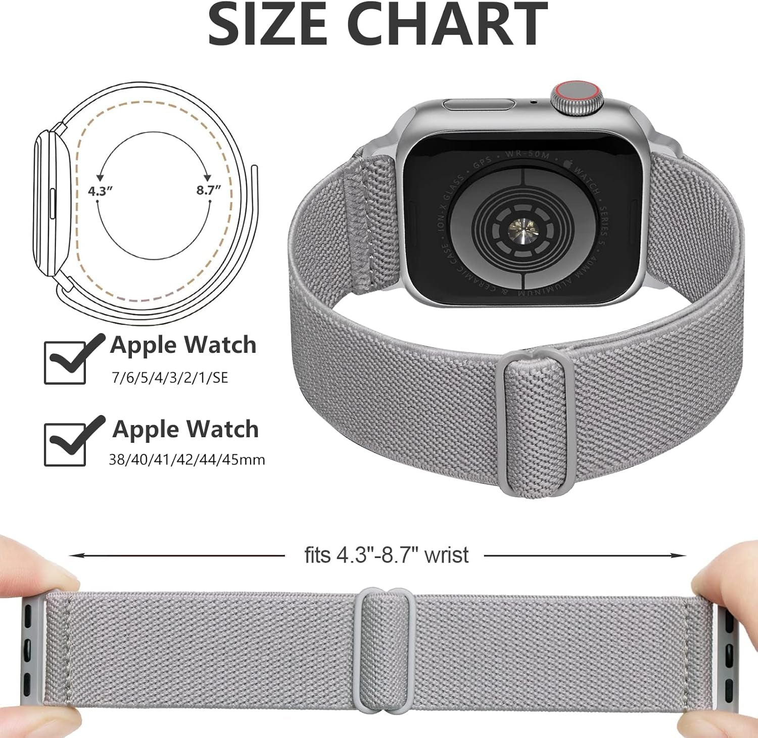 Nylon Stretchy Watch Straps Compatible with Apple Watch Band 38Mm 40Mm 41Mm 42Mm 44Mm 45Mm, Adjustable Leopard Sport Strap Women Men Solo Loop Wristbands for Iwatch Series 7 6 5 4 3 2 1 SE