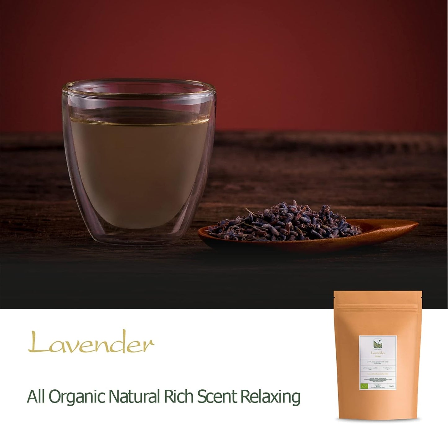 Lavender Buds Organic Lavandula Flower - Perfect in a Potpourri - Lavandula Angustifolia - Organic Lavender Flowers Lavender Dry Flowers Organic Dry Lavender Buds for Tea Dried Lavender Tea TLBH