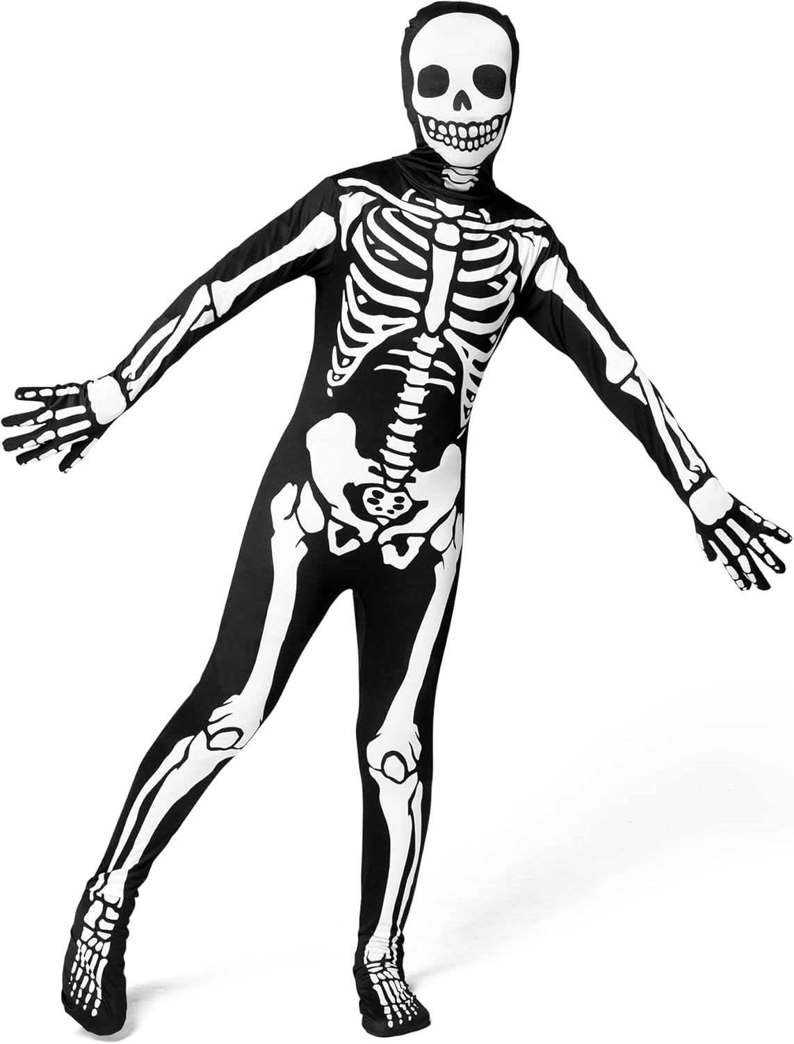 Skeleton Costume for Kids, Scary Skeleton Jumpsuit, Halloween Dress up Parties