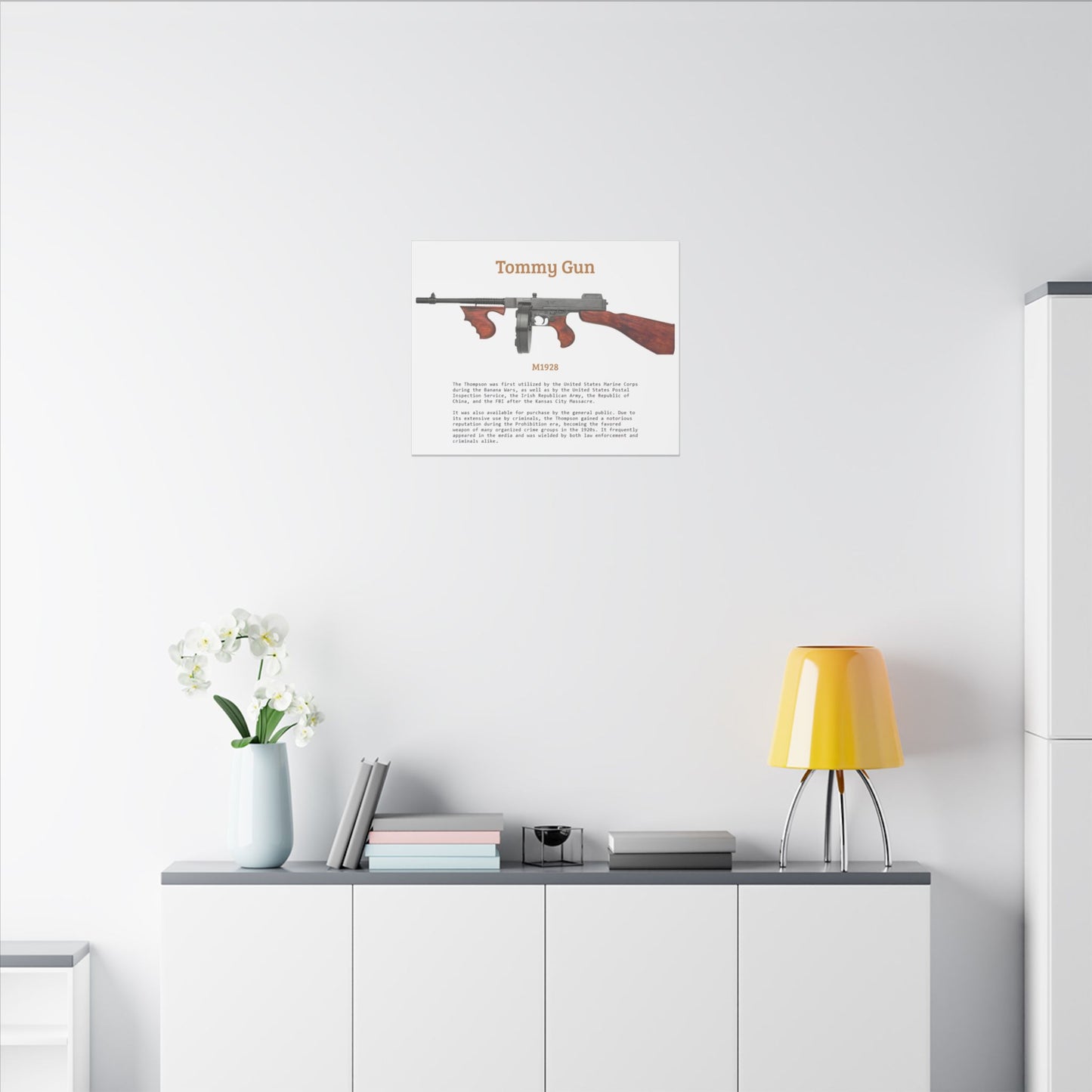 Thompson submachine gun TOMMY GUN M1928 Matte Canvas, Stretched, 0.75" (Multi-Size)