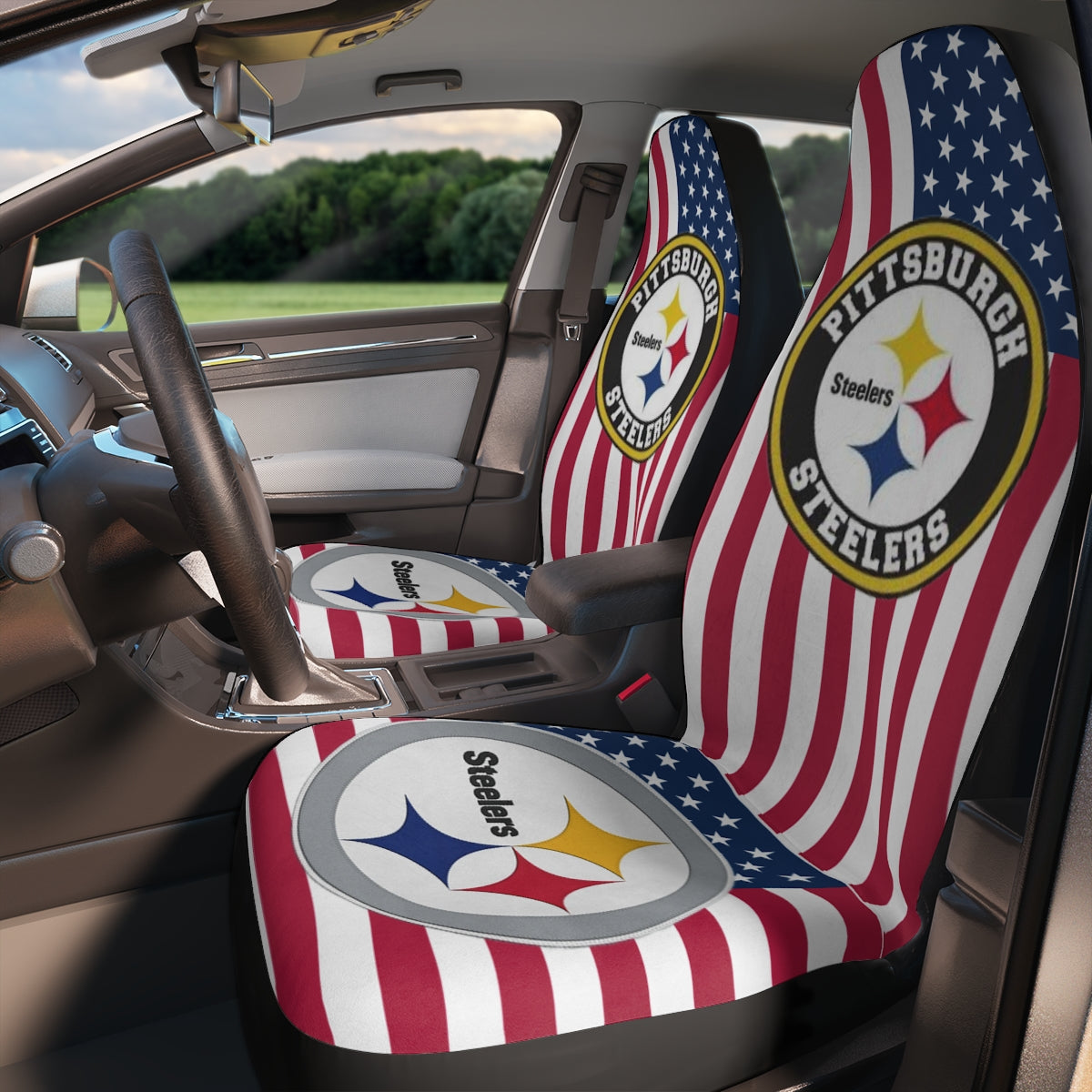Car Seat Covers - Pittsburgh Steelers Patriotic Team Décor