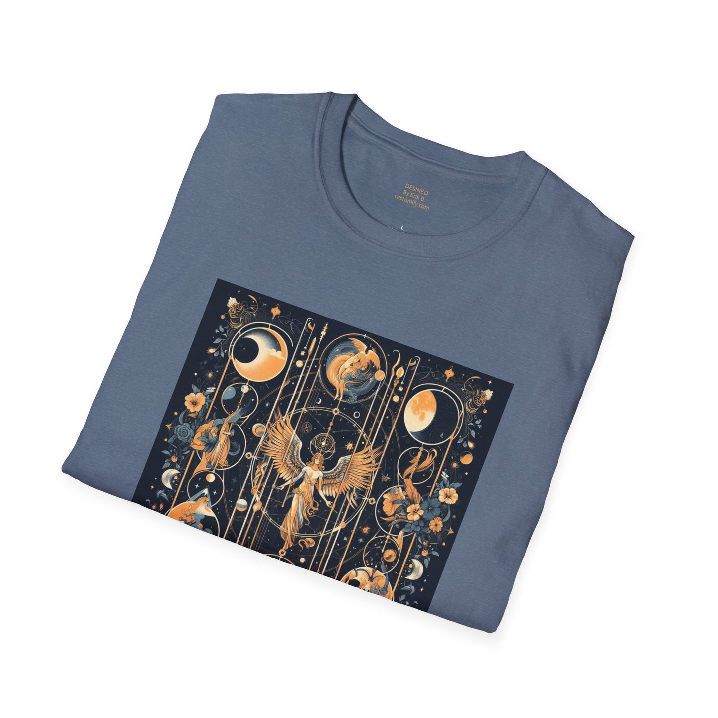 Celestial tarot design By Erik B. Unisex Softstyle T-Shirt