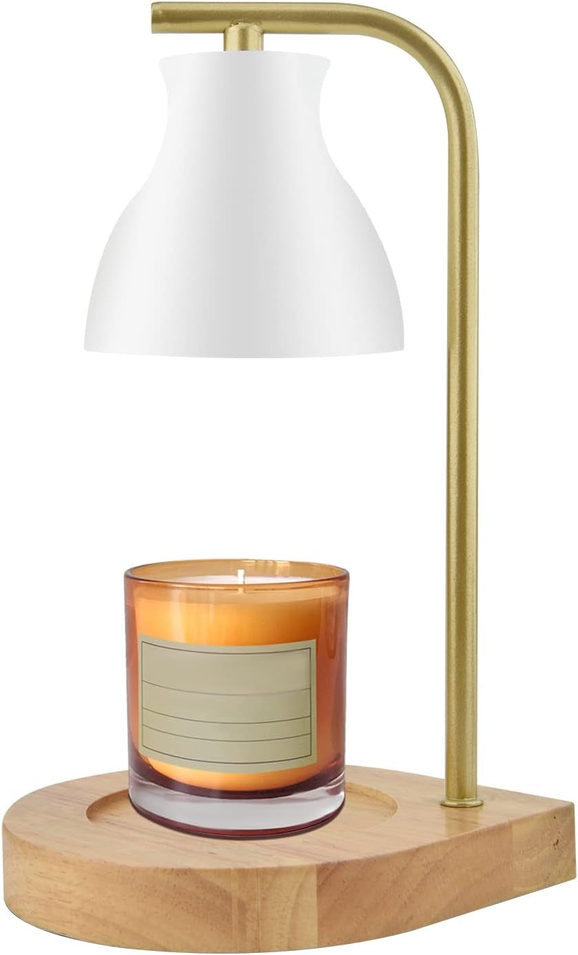 Candle Warmer Lamp - Candle Lamp Warmer with Dimmable, Birthday Gifts for Mom Women, House Warming Gifts New Home Decor, Wax Melt Warmer with 2 Bulbs D.White Gold