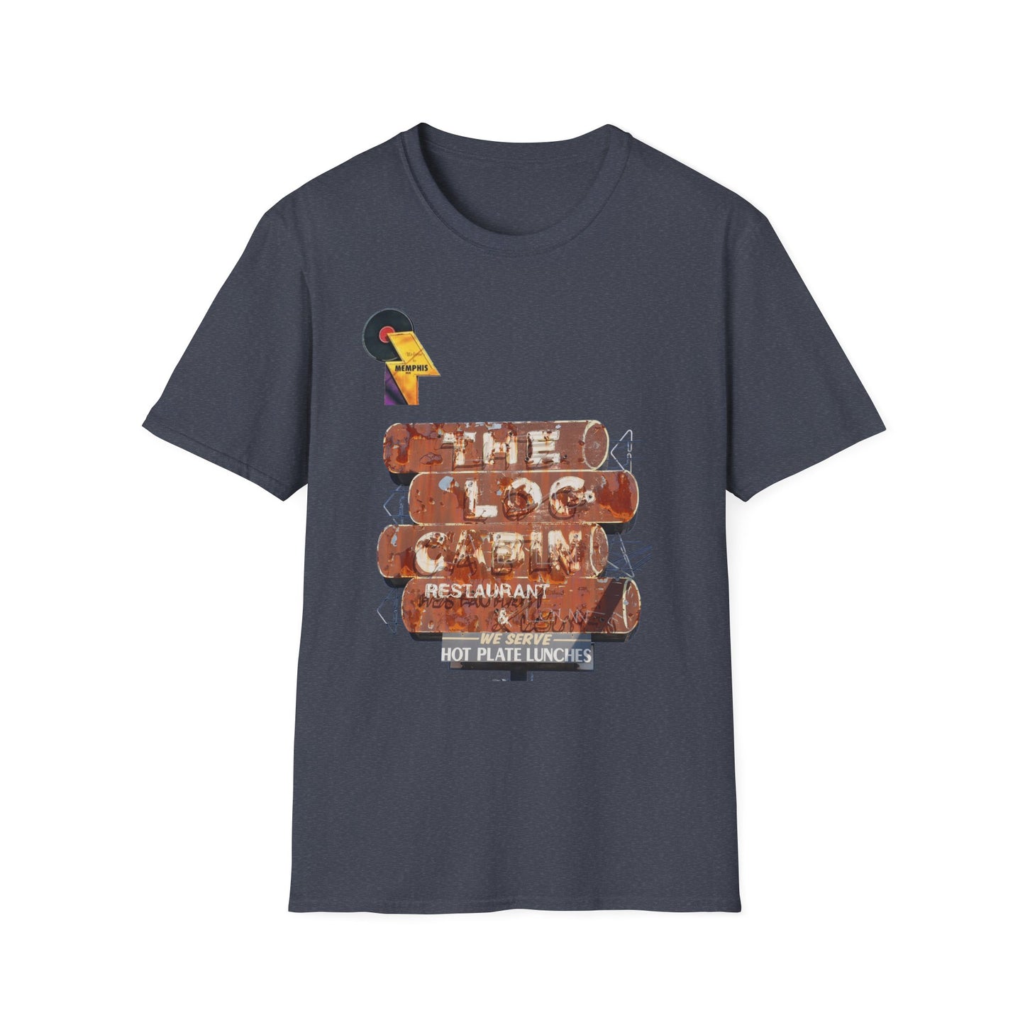retro vintage Log Cabin Restaurant [gone] Memphis, TN Unisex Softstyle T-Shirt