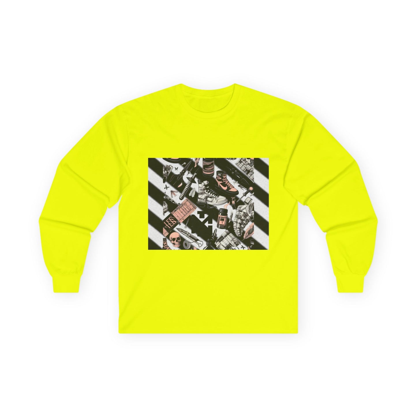 Vintage Off-White Inspired Graphic Long Sleeve Tee