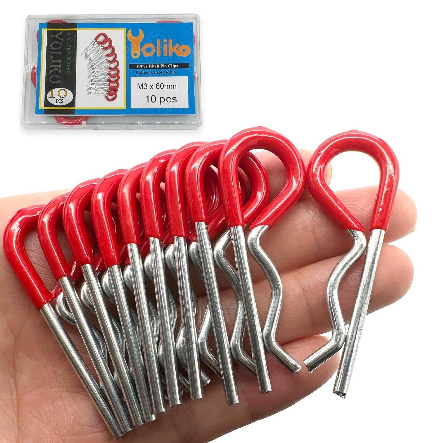 6 Pcs Heavy Duty Hitch Pins Clip R Clips Spring Retaining Wire Hair Pins Cotter Pin Strong Spring Rubber-Coated Grip R Clip for Trailer Tractors Mower Carts Truck Pin Clip M3.5X75Mm TRUCK DRIVER