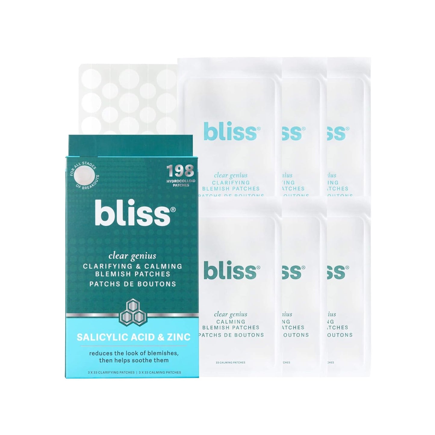 Clear Genius Blemish Patches – Salicylic Acid & Zinc for Fast Relief & Prevention, Clarifying Spot Treatment - 1 Pack