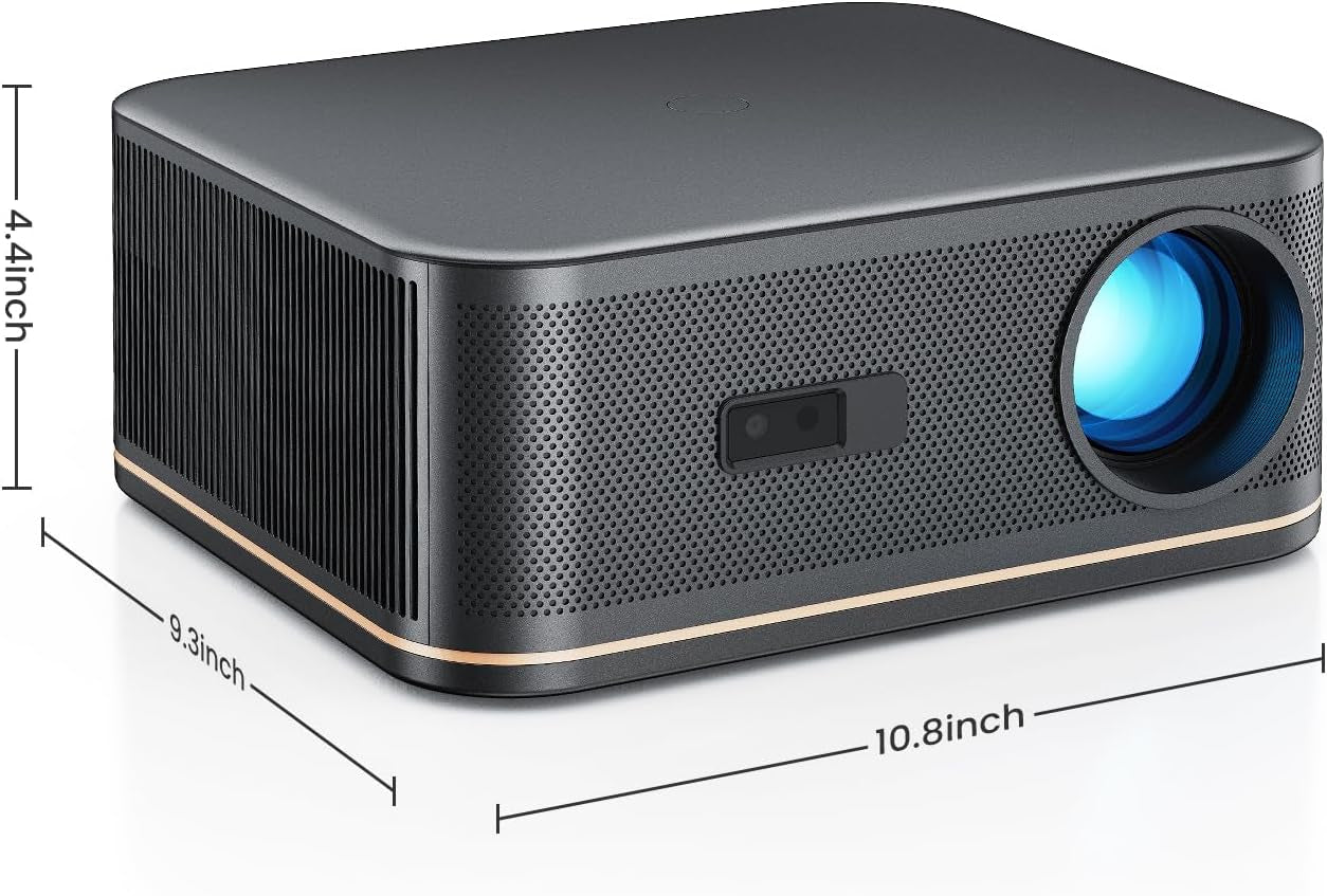 [1000 Ansi/Auto Focus] 4K Home Theater Projector with Wifi 6 and Bluetooth 5.2,  300'' Movie Projector for Indoor/Outdoor, Smart Proyector Compatible with Phone/Tv Stick/Pc/Ps5