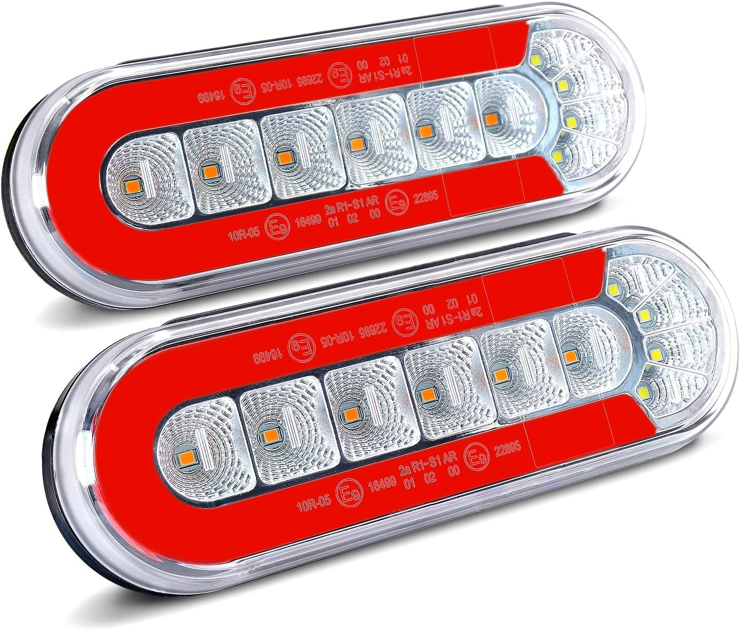 Trailer Lights with Bracket, Oval LED Trailer Lights with Sequential Turn Signal, Tail, Brake, Reverse, Submersible Boat Trailer Light Kit for Trucks, Tractor, Utility Trailer, RV, Caravan TRUCK DRIVER