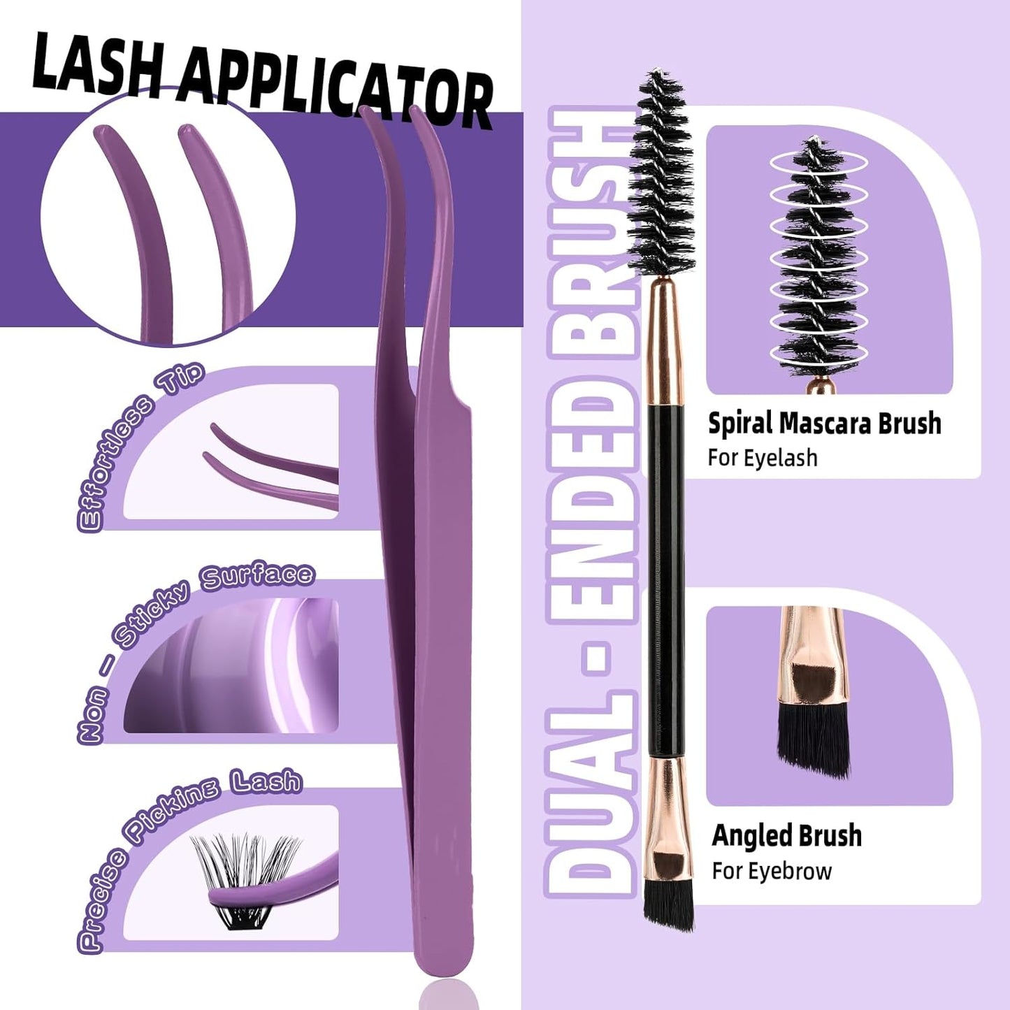 Lash Clusters Kit 280PCS Lash Clusters 70D+90D Lash Extension Kit 10-18MIX Eyelash Extension Kit Ultra - Soft Volume Individual Lashes Kit D Curl Lashes Extension Kit(70+90D-D-10-18)