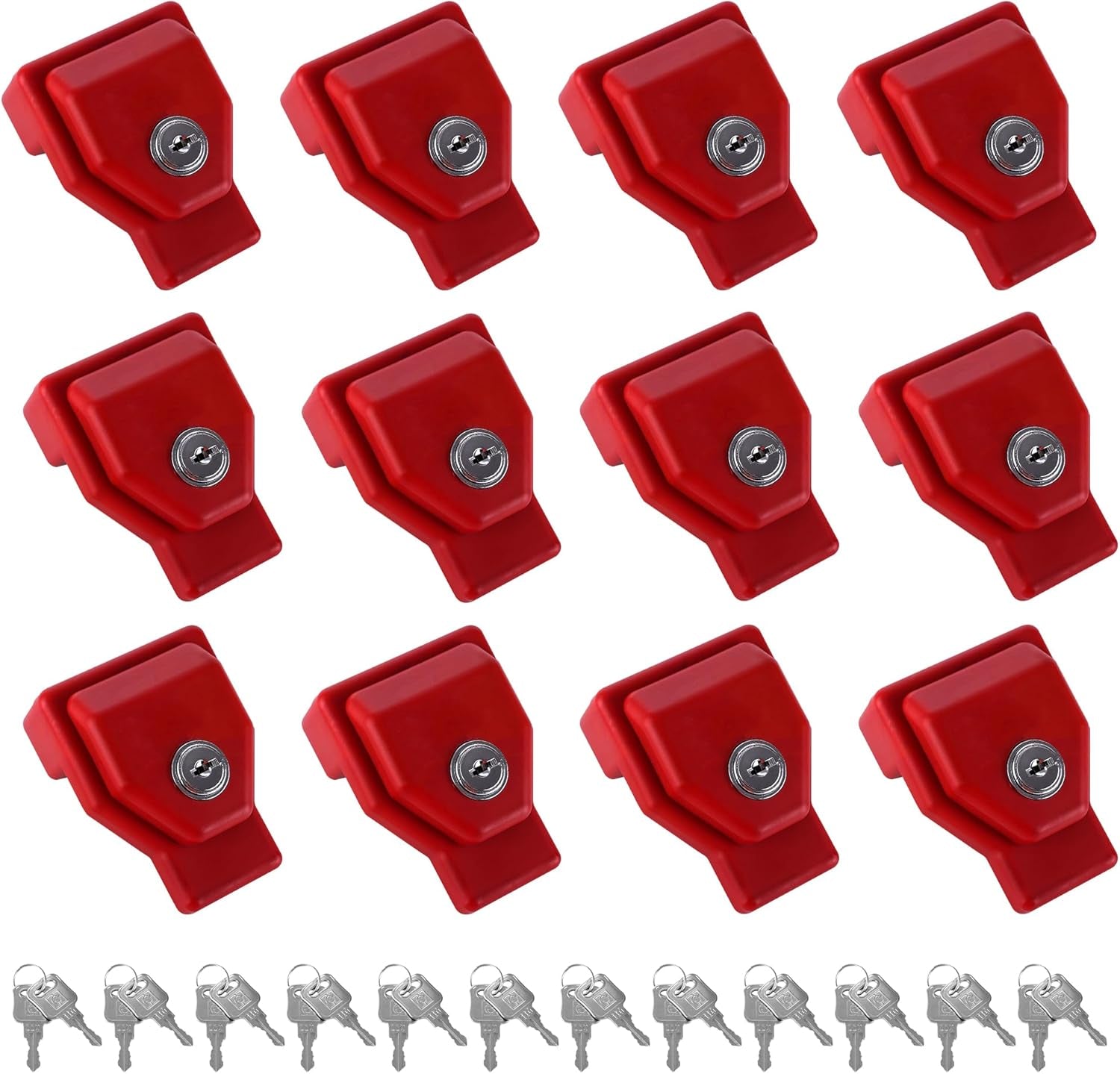 NAKAKEKO Plastic, Glad Hand Lock, Keyed Alike Pair (12-Pack) for Tractor Trailer Trucks - Semi Trailer Lock TRUCK DRIVER
