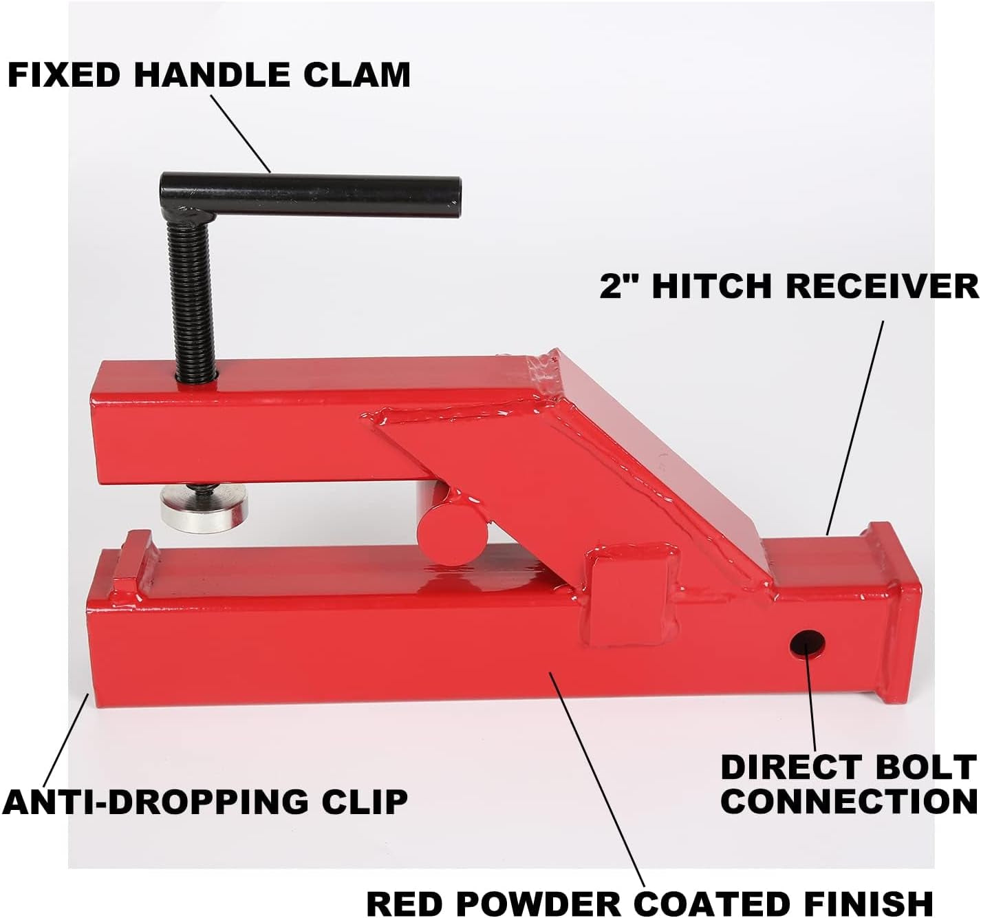 Clamp on Trailer Hitch 2" Ball Mount Receiver Adapter Bucket Trailer Hitch Competible with Deere Bobcat Tractor Bucket Forklift TRUCK DRIVER