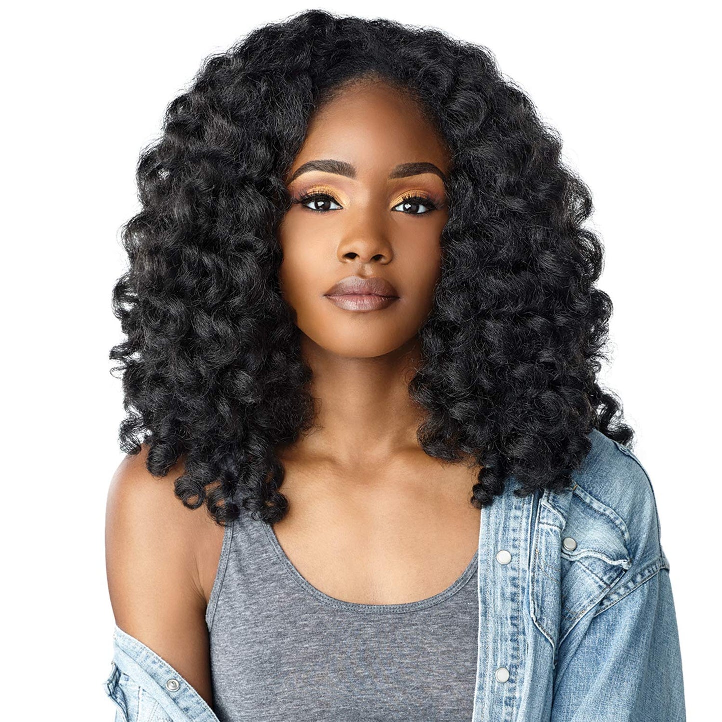 Half Wig Instant Weave Curls Kinks N Co Money Maker (1B)