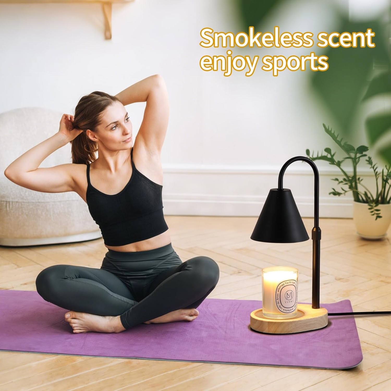 Candle Warmer Lamp,Adjustable Height Dimmble Fragrance Electric Melter House Warming Decor with 2 Bulbs for Gifts Bedroom New Home Jar Candles