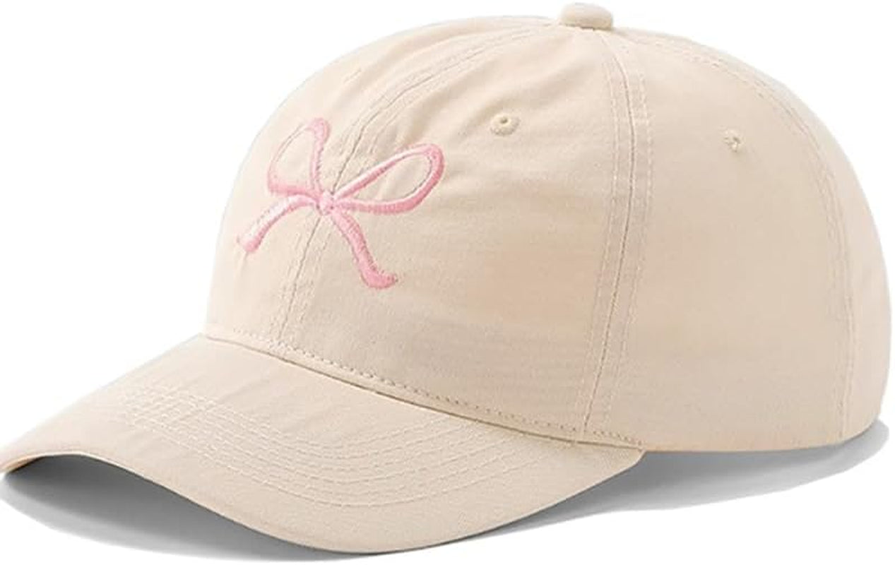 Trendy Bow-Tie Baseball Cap for Women and Men Trucker Hats Y2K Adjustable Fashion Sun Hat with Visor for Hiking & Travel