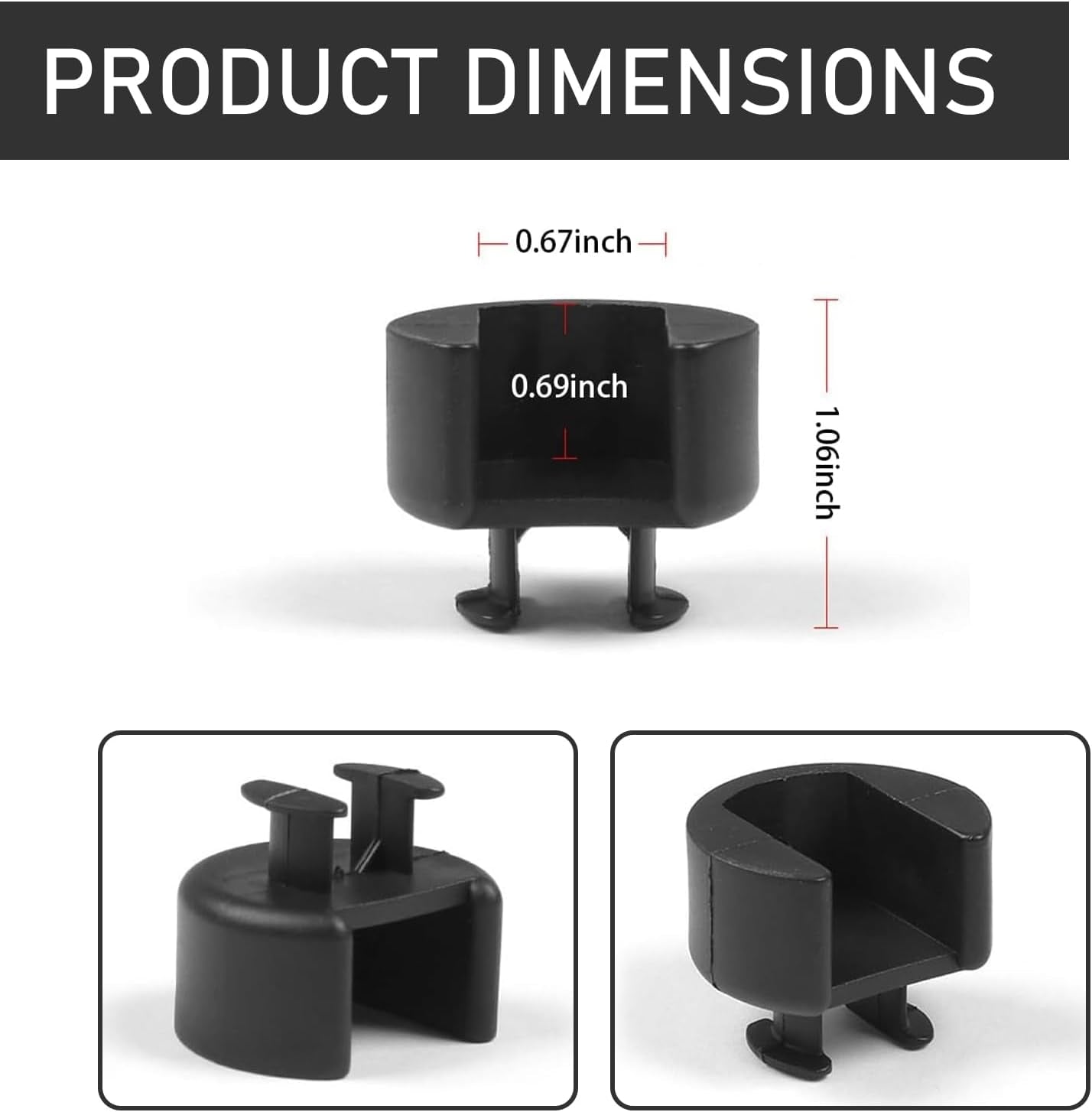4 PCS Car Tailgate Hinge Insert, Multi-Spec Plug-In Protection Replacement, Tailgate Pivot Bushing Repair Accessories, Compatible with Dodge Ram 1500 2500 3500 and Ford F-Series (Black)