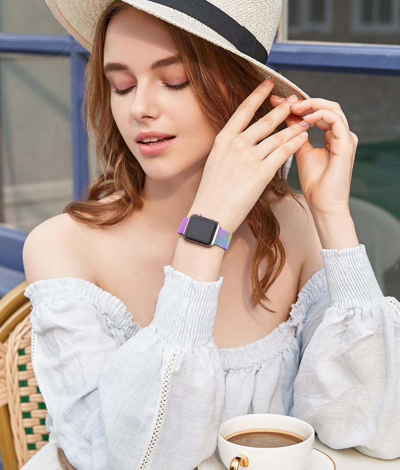 Magnetic Bands Compatible for Apple Watch Band 40Mm Women 38Mm 41Mm 42Mm 44Mm 45Mm 49Mm Men, Stainless Steel Mesh Metal Adjustable Sport Strap Wristband Iwatch Series 9 8 7 6 5 4 3 2 1 SE Ultra