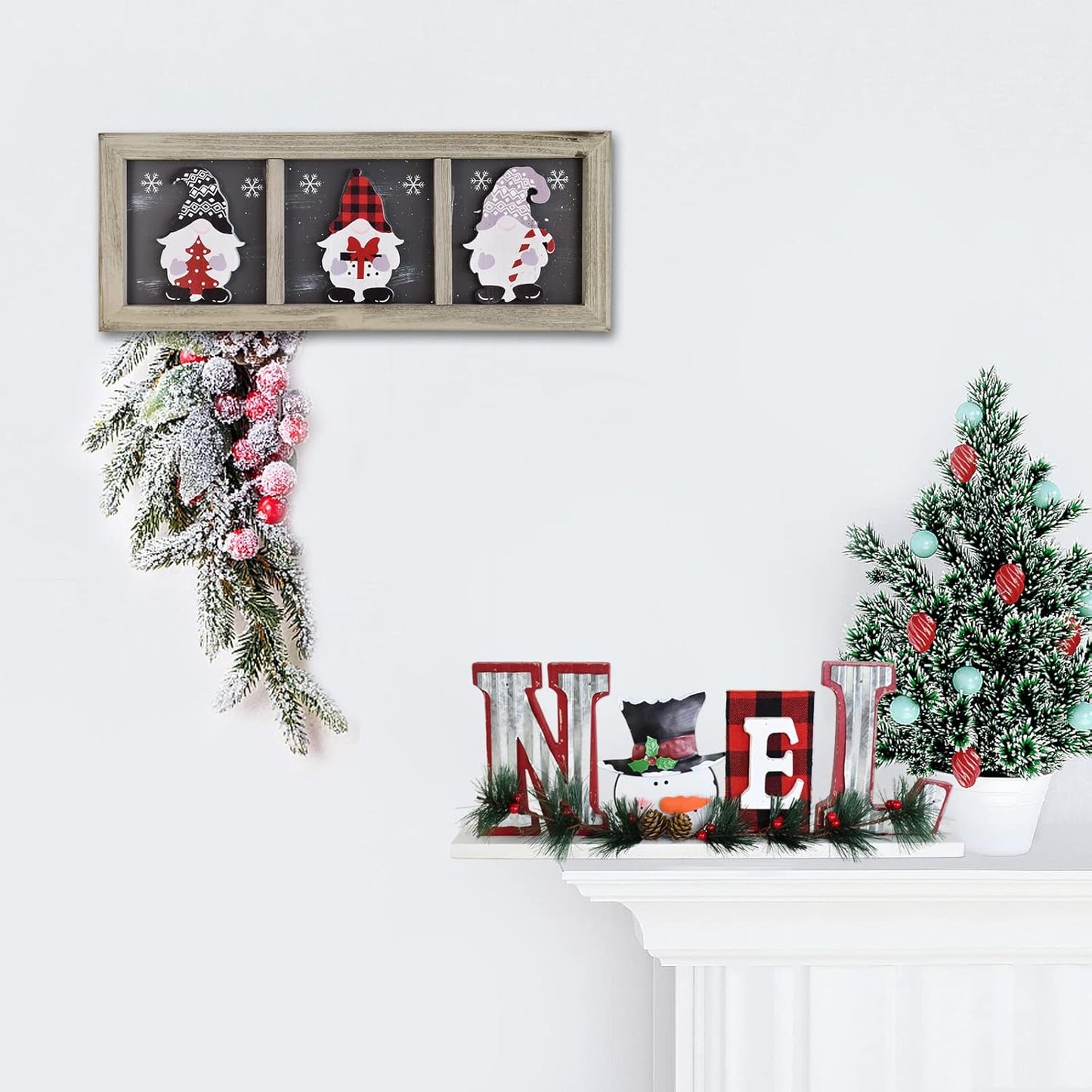 Christmas Wooden Noel Sign Decor Snowman Table Sign Noel Christmas Decor Tabletop Wood Cutout Letter Sign Freestanding Noel Wooden Signs Xmas Wooden Words Signs Cutout Christmas