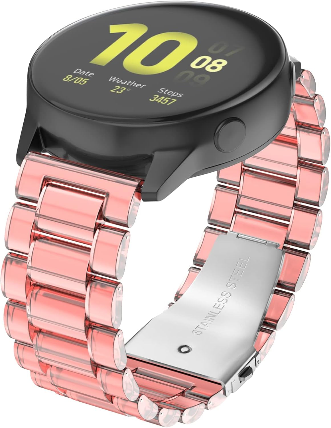 OVERSTEP Galaxy Watch Acitve 2 40Mm 44Mm, Galaxy Watch 3 41Mm, Galaxy Watch 42Mm Band, Quick Release Band Transparent Crystal Sport Replacement Strap for 20Mm Samsung Watch
