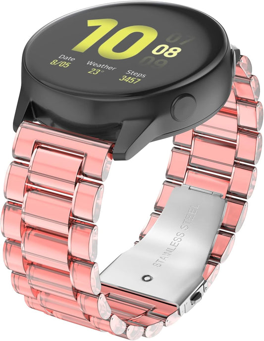 OVERSTEP Galaxy Watch Acitve 2 40Mm 44Mm, Galaxy Watch 3 41Mm, Galaxy Watch 42Mm Band, Quick Release Band Transparent Crystal Sport Replacement Strap for 20Mm Samsung Watch