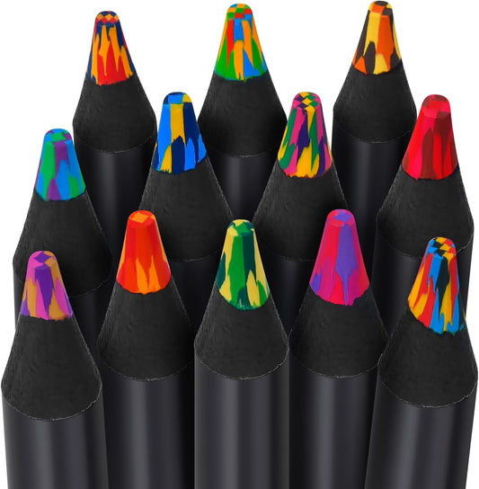 Valentines Day Gifts for Kids, Easter Basket Stuffers for Teens, 12 Colors Rainbow Pencils, Adults Birthday Party Art Supplies, Christmas Gifts for Boys Girls, Stocking Stuffers for Kids,Pre-Sharpened