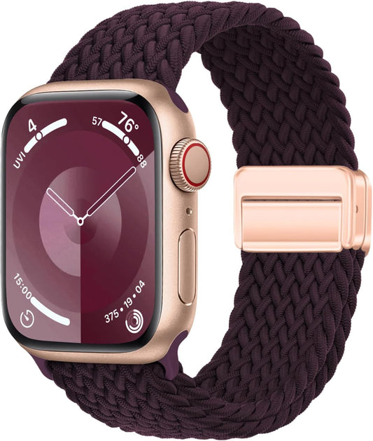 Nylon Braided Solo Loop for Apple Watch Stretchy Woven Band 49Mm 45Mm 44Mm 42Mm 41Mm 40Mm 38Mm,Elastic Braided Sport Wrist Straps with Magnetic Clasp for Iwatch Series 9 8 7 6 5 4 3 2 1 SE Ultra 1/2