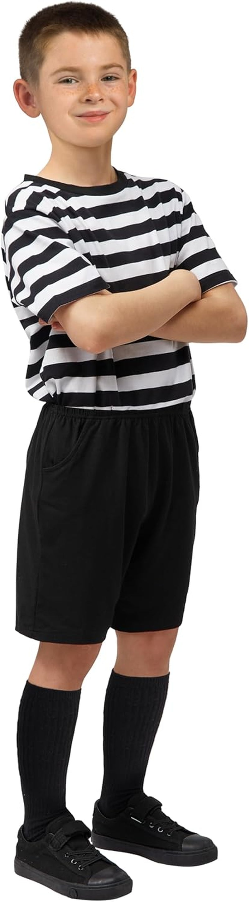 Halloween Kids Costume for Boys, Black and White Striped Shirt for Halloween Costume Cosplay Parties