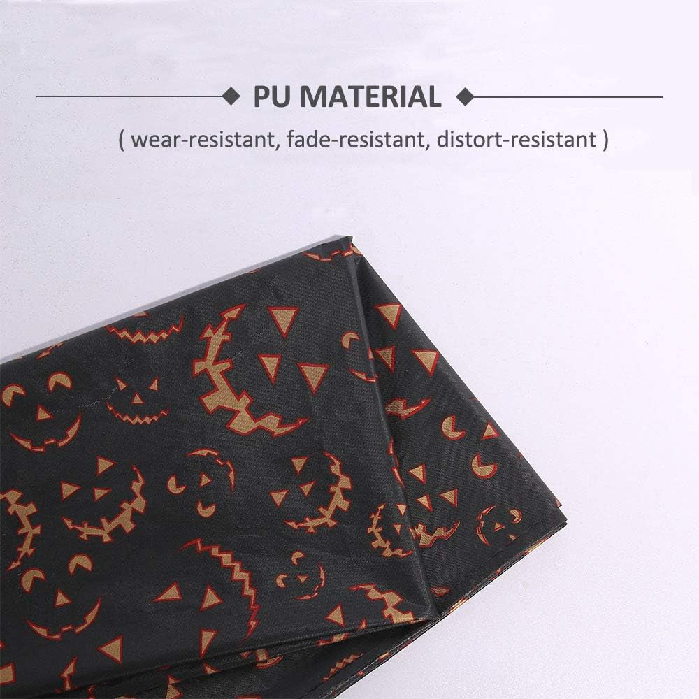 Halloween Tablecloth, 2PCS 54X108 Inch Disposable Table Cover, Rectangle Plastic Halloween Table Cloth for Hunted House Table Decoration, Black