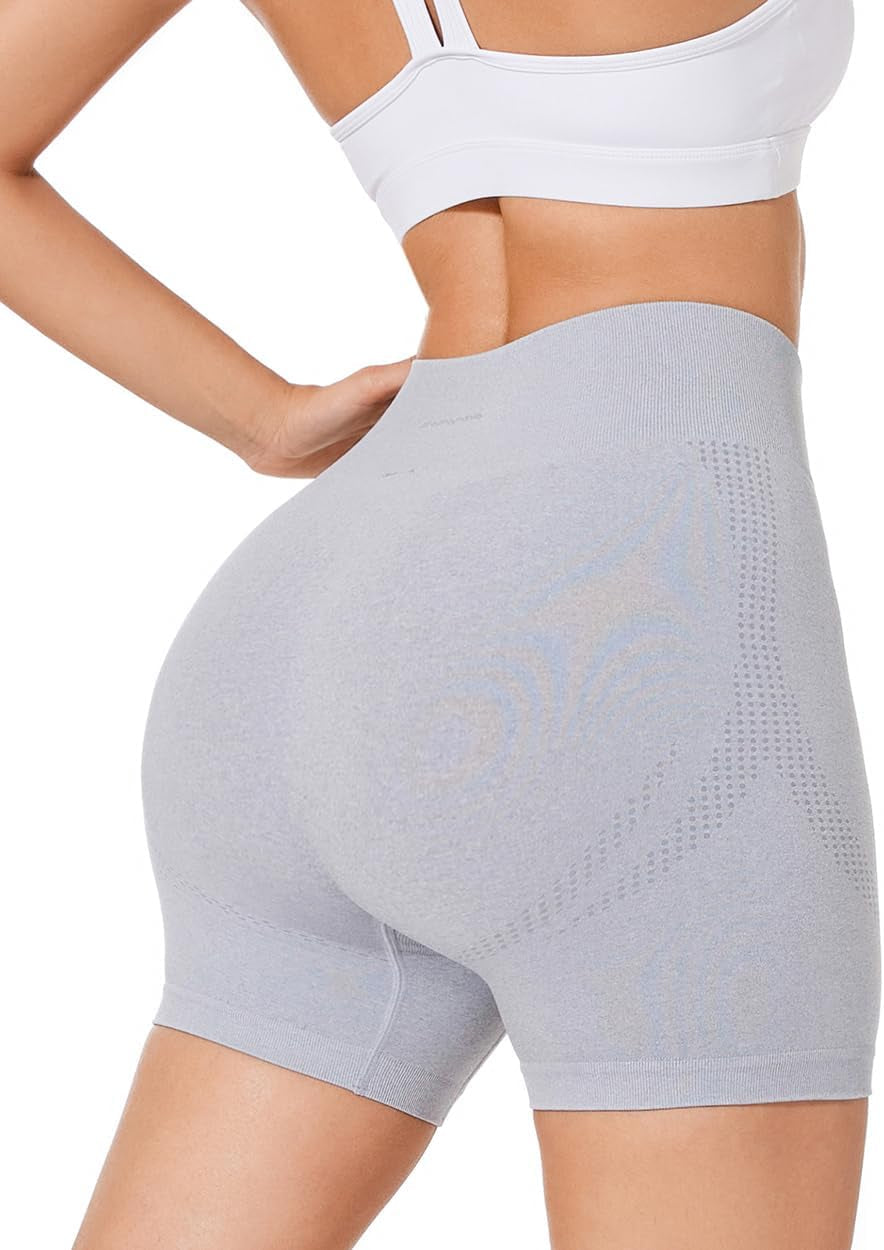 Spandex Shorts Women High Waisted Biker Shorts 5" Workout Yoga Compression Novelty Shorts for Gym Running Size Small