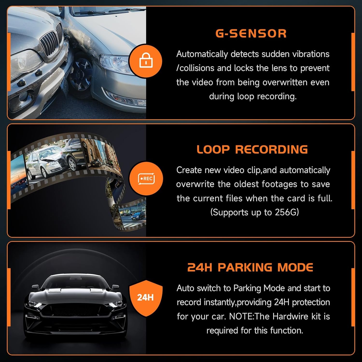 Dash Cam Front 2.5K:  Mini Dash Cam for Cars, 1440P Car Camera with APP, Wifi Dash Cam with WDR Night Vision, 24 Hours Parking Monitor Dashcams, 160°Wide, G-Sensor