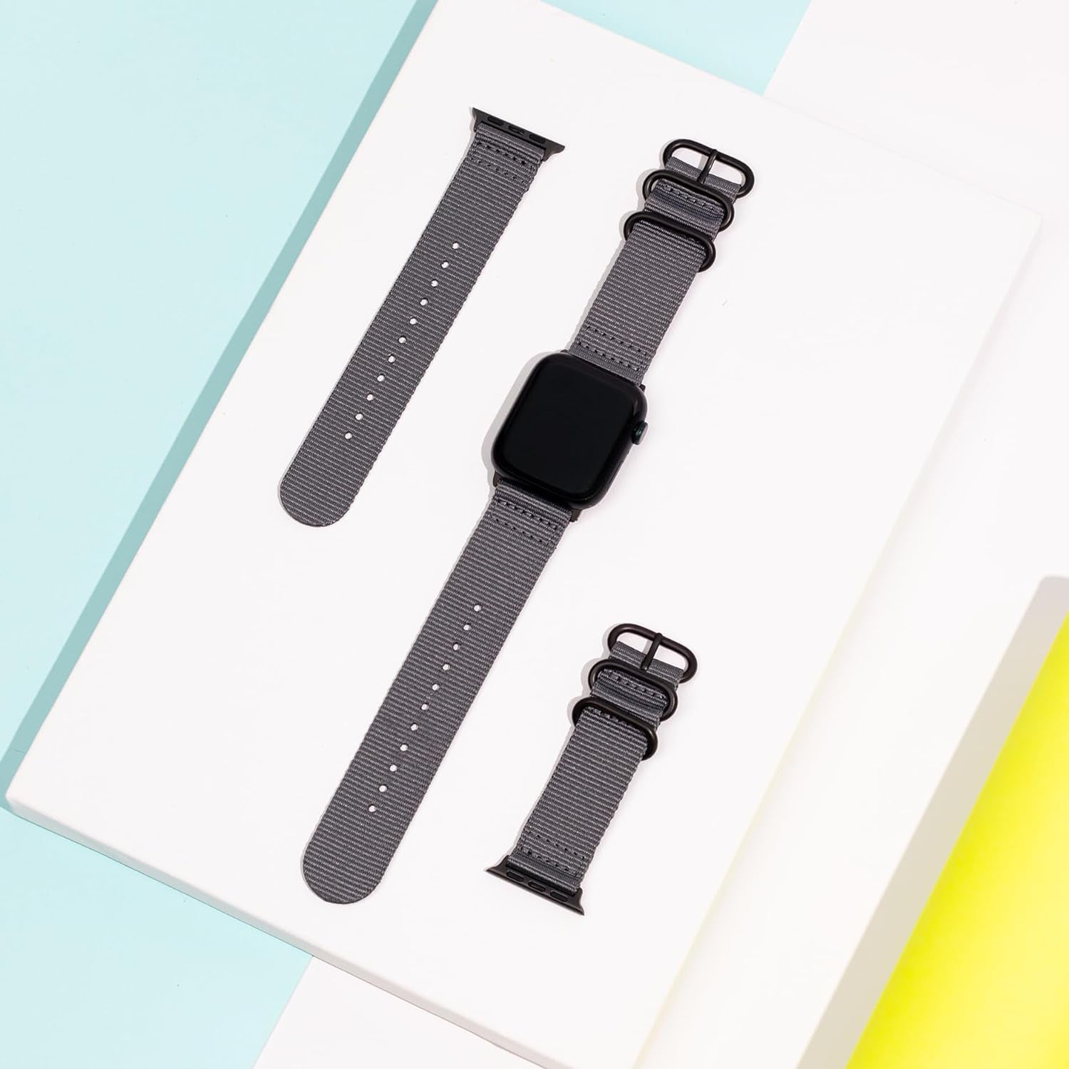 Hiking Trail Nylon Band | the Original Rugged Compatible with Apple Watch Band for Men & Women - Soft, Breathable, Woven Water-Resistant Nylon Mens Iwatch Strap | Fits 41Mm 40Mm 38Mm Series 9 8 7 6 SE 5 4 & All Models (Casper Gray)