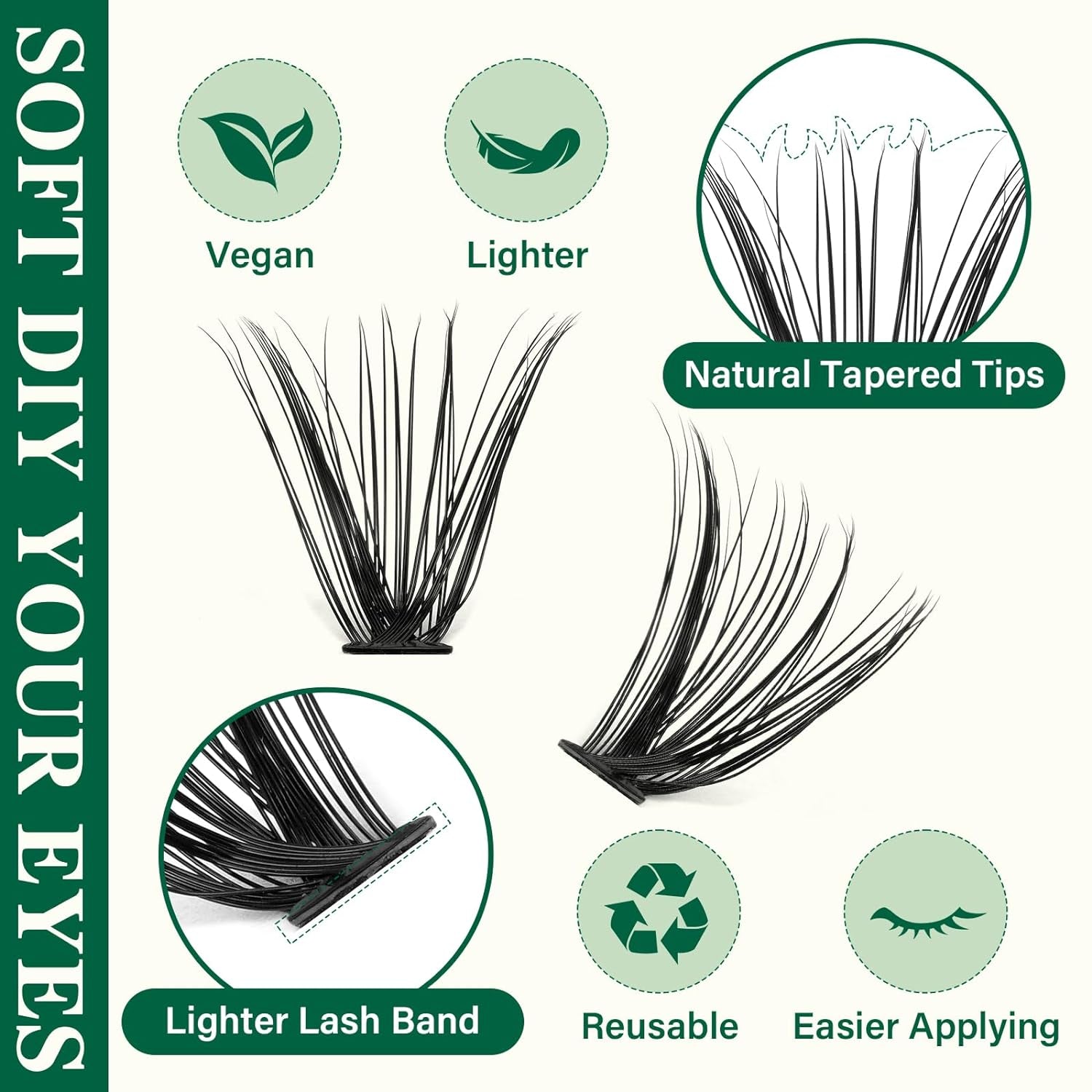 DIY Lash Extension Kit  300Pcs Individual Eyelash Extension Kit 40D 0.07D Curl 9-18MIX Lash Clusters Kit with Lash Glue Remover Applicator Easy to Use for Beginners(Kit-40D-0.07D,9-18Mix)