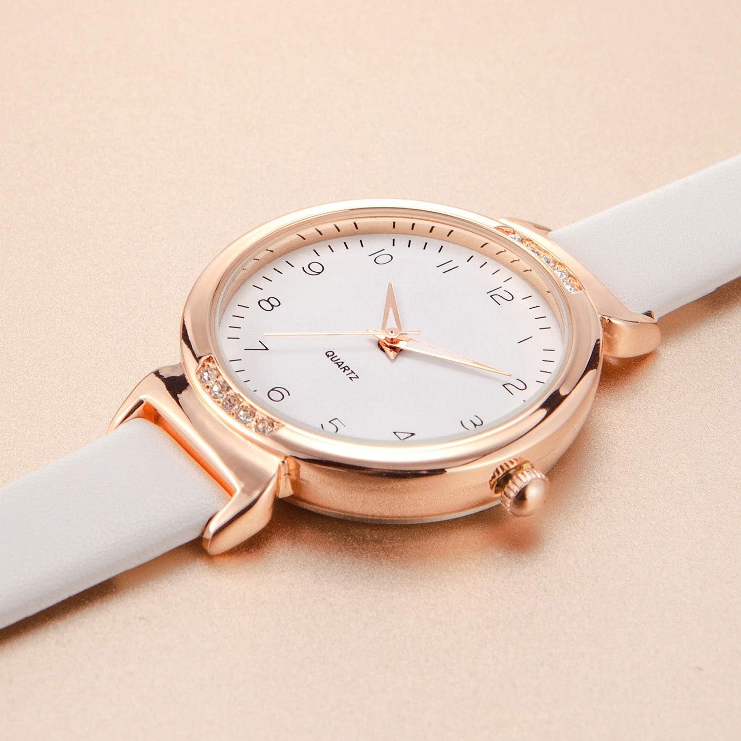 Women Watch Silicone Watch for Ladies Sports Watch Casual Watch Crystal Accented Leather Strap Watch Analog Display Watch