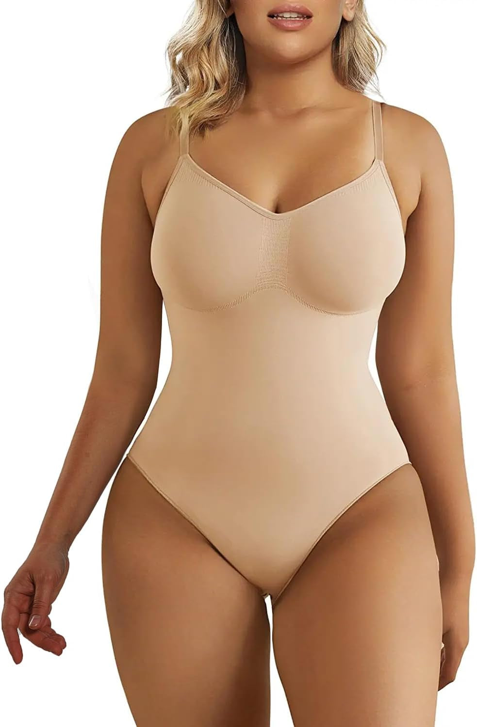 Women'S Shapewear Bodysuit Tummy Control Body Shaper Seamless Sculpting Snatched Waist Body Suit