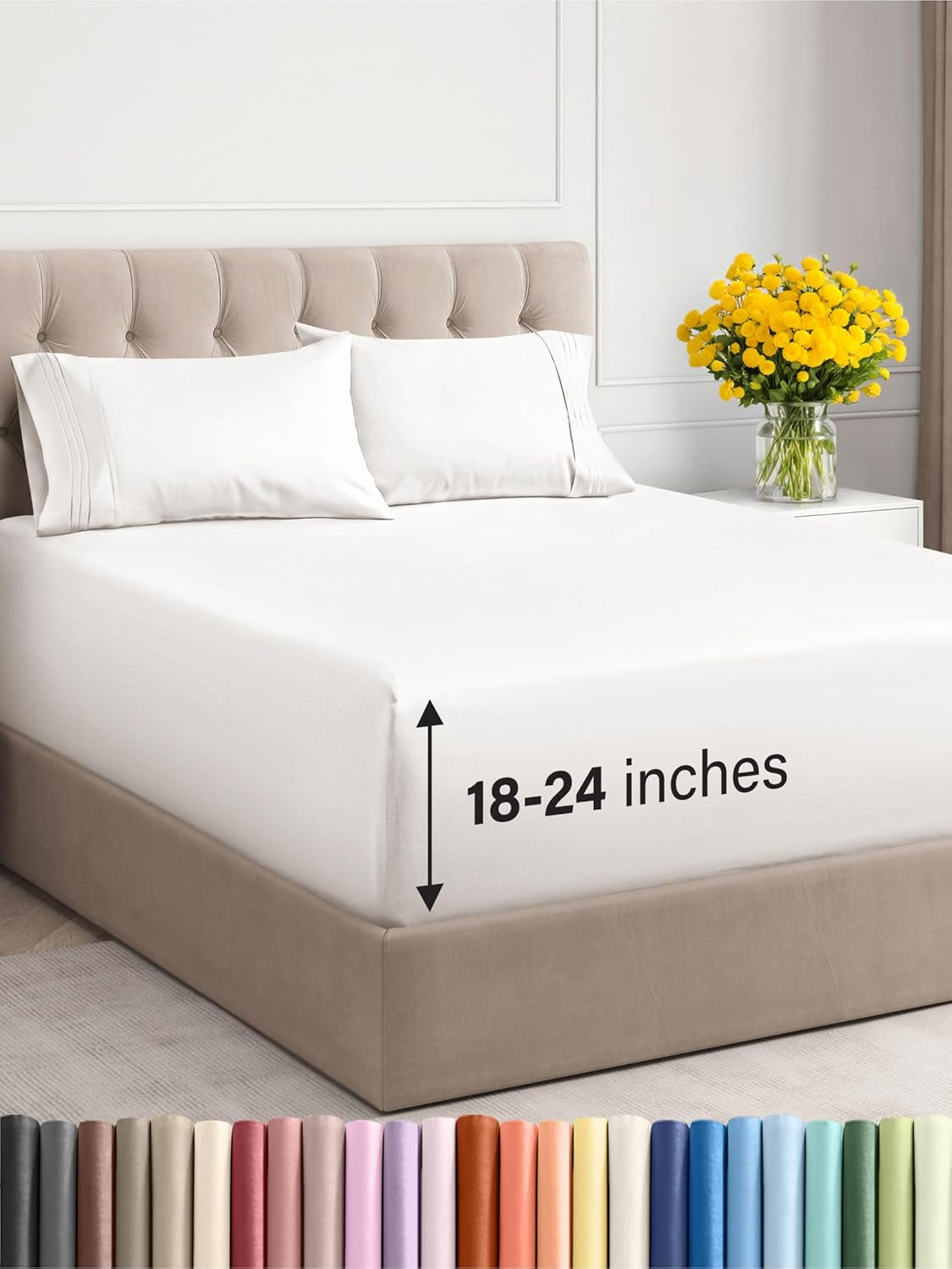 Extra Deep King Sheet Set - 6 Piece Breathable & Cooling Sheets - Hotel Luxury Bedding Set 18-24 Inch Extra Deep Pockets - Easy & Secure Fit - Super Soft, Wrinkle Free & Comfy - Navy Blue, King Size