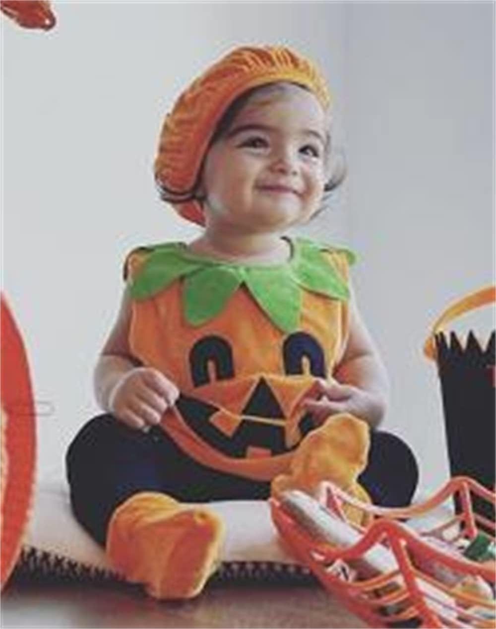 Baby Halloween Costumes Pumpkin Costumes Hoodie Romper Jumpsuit Halloween Unisex Baby Outfits Cosplay Clothes