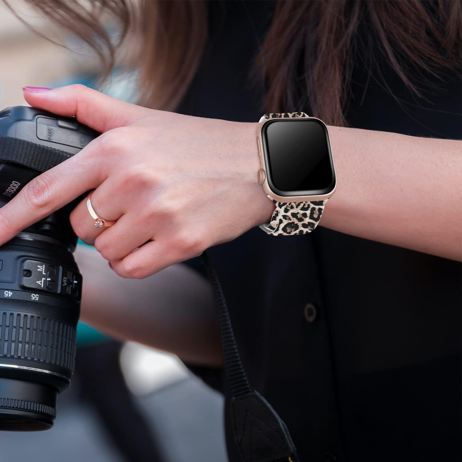 Bands Compatible with Apple Watch 38Mm 40Mm 41Mm 42Mm 44Mm 45Mm, Replacement Silicone Pattern Printed Sport Strap for Iwatch Series 8/7/6/5/4/3/2/1 SE Women Men, Leopard