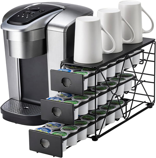 K Cup Holder 3 Tier Coffee Pod Holder for K Cup Organizer save Space Countertop Kitchen (42 Pods Capacity)
