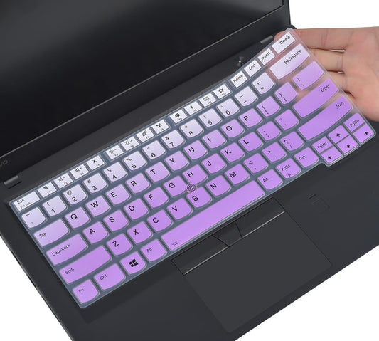 Keyboard Cover for Lenovo Thinkpad X1 Carbon 14" 5Th/6Th/7Th Gen/Thinkpad X1 Yoga 14" 3 4 5/Thinkpad T14 T480(S) A475 L460 L470 T460 T460P T460S T470(S) 14"/New S2 Protective Skin-Gradual Purple
