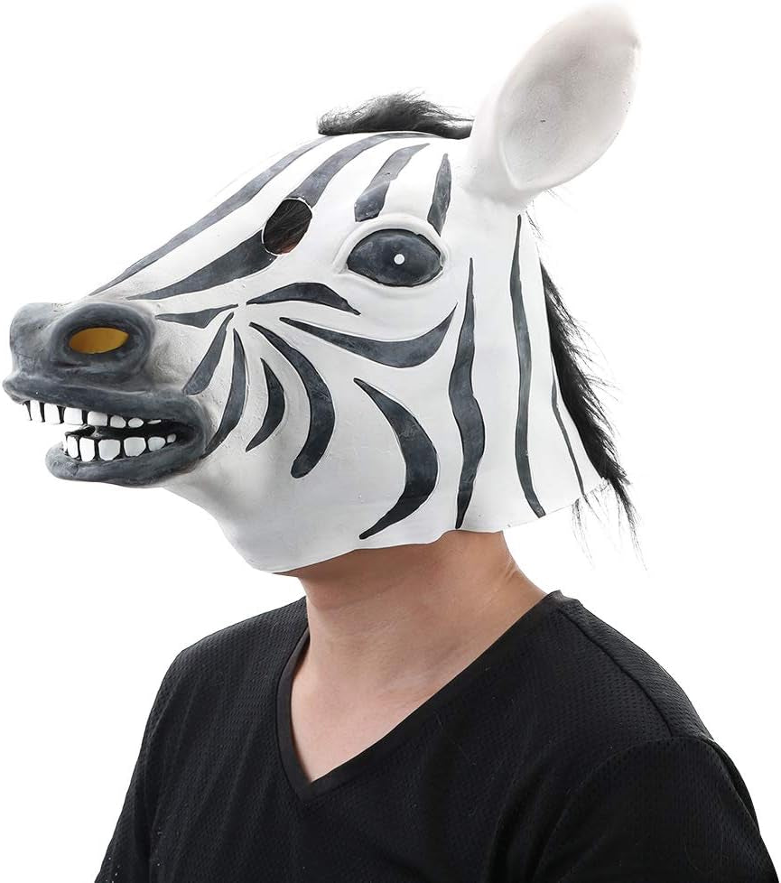 Latex Zebra Head Mask for Halloween Party - Cosplay Costume Party Animal Mask