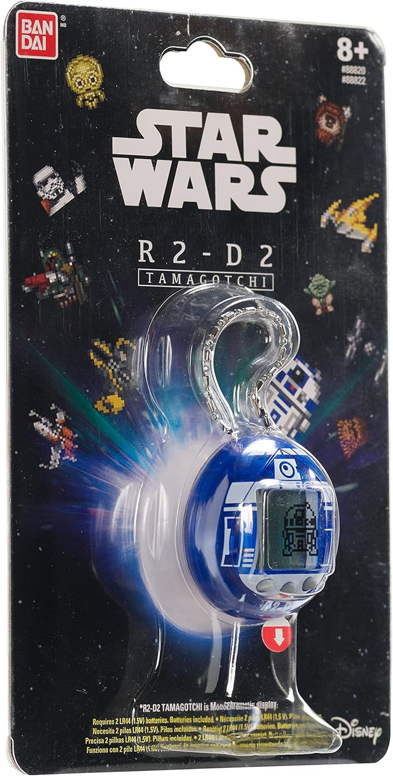 TAMAGOTCHI 88822 Star Wars R2D2 Virtual Pet Droid with Mini-Games, Animated Clips, Extra Modes and Key Chain, Multicolour BanUK