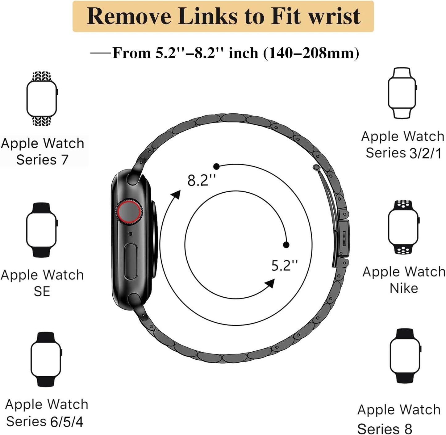 Slim Metal Band Compatible with Apple Watch Band 41Mm 40Mm 38,Mm,Dressy Stainless Steel Chain Strap for Women Iwatch Bands Series 9 8 7 6 5 4 3 2 1 Se,Black