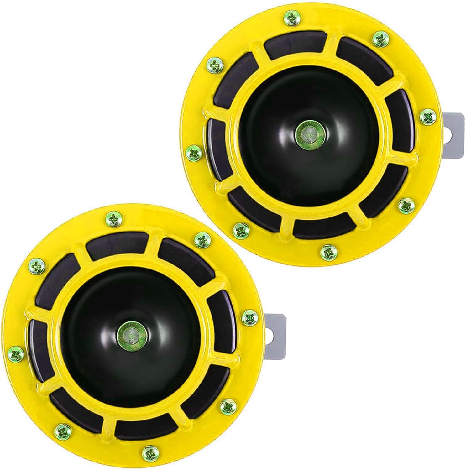 300DB Super Loud Train Horns for Truck, 2Pcs 12V Car Horn Kits, Loud Dual-Tone Waterproof Electric Air Horns, Automotive Accessories Universal for Cars Pickup Trucks Motorcycle Bike Boat (Black) TRUCK DRIVER