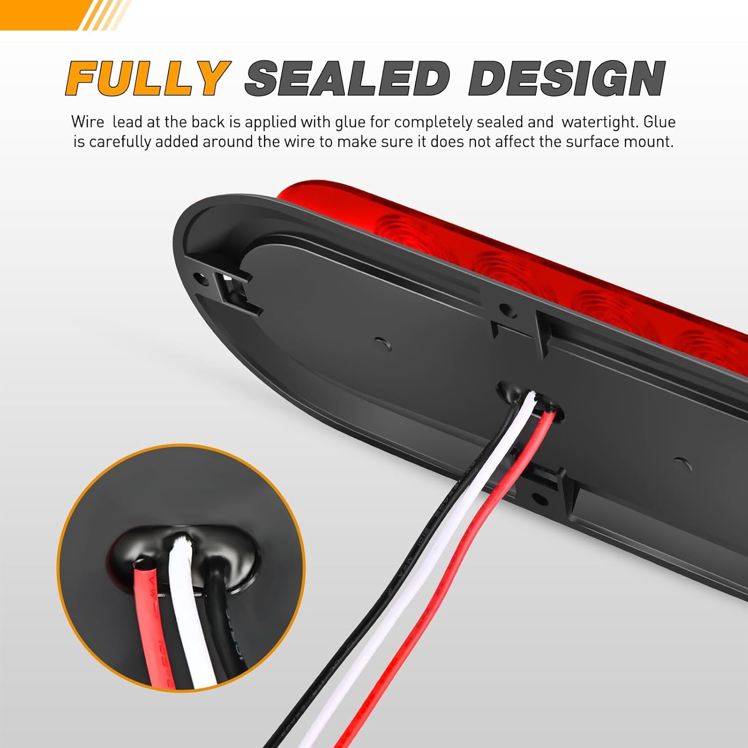 6Inch Oval LED Tail Light 2PCS Red 10LED Brake Stop Turn Signals Lights Surface Mount IP67 Waterproof for Trailer Truck RV Tractor Lorry Camper Van TRUCK DRIVER