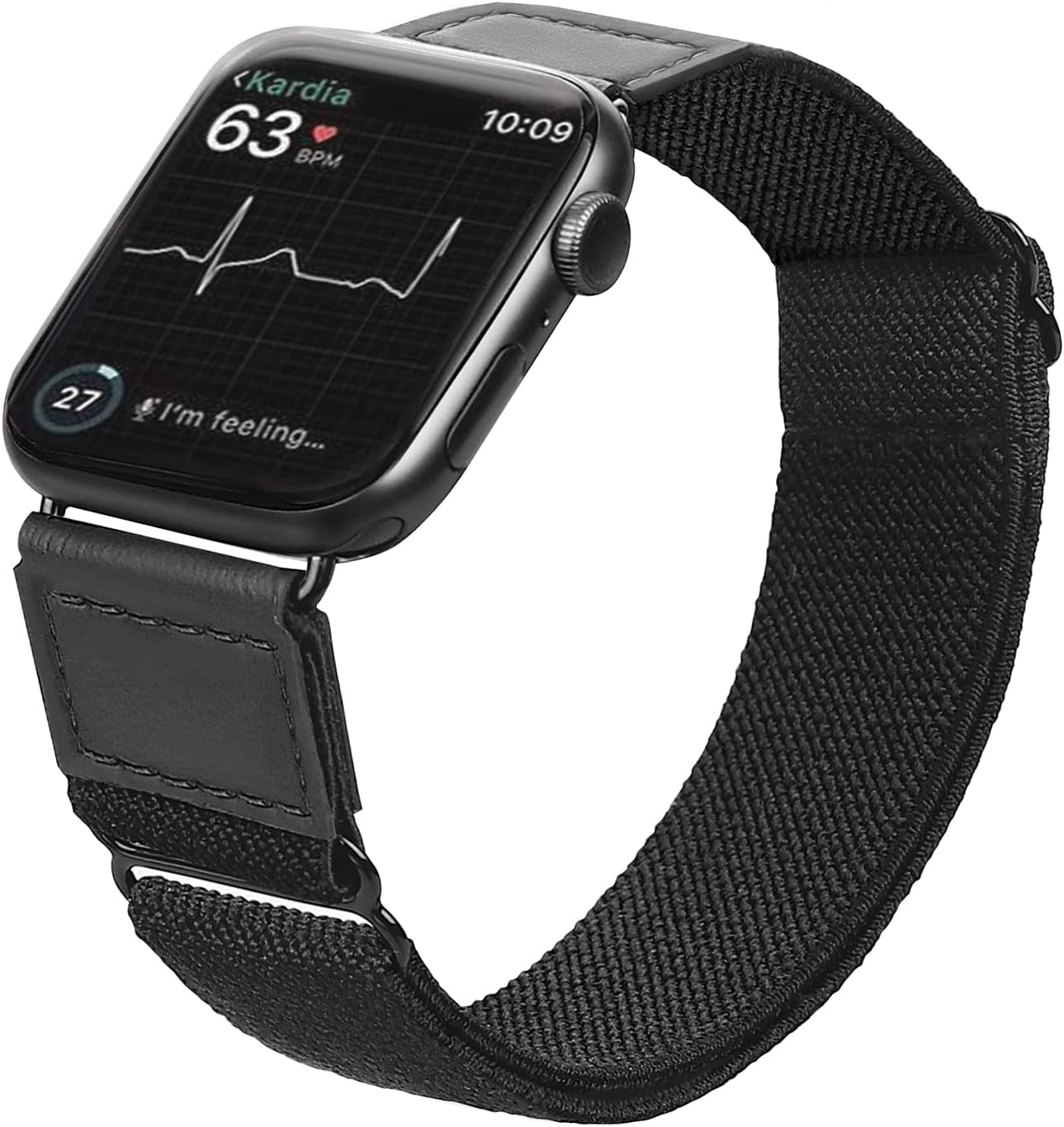 Elastic Armband Compatible with Apple Watch 41Mm,42Mm,44Mm,45Mm,Iwatch Series SE/7/6/5/4/3 Strap,Adjustable Sport Workout Nylon Women Men Replacement Arm or Ankle Band,Heart Rate Monitor Armband.